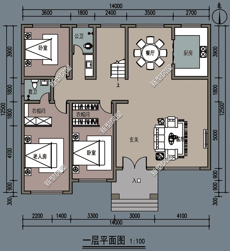 18米宽10米进深双拼两层别墅图纸,农村两层别墅怎么建