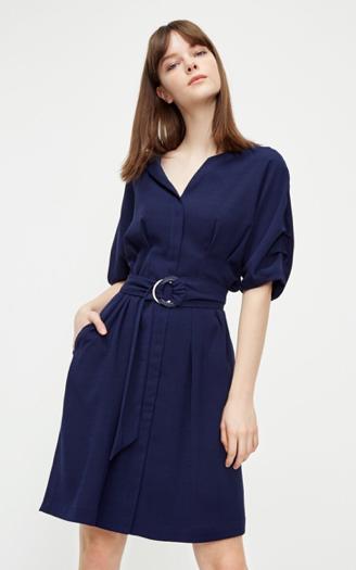 气质系带连衣裙,气质系带收腰连衣裙