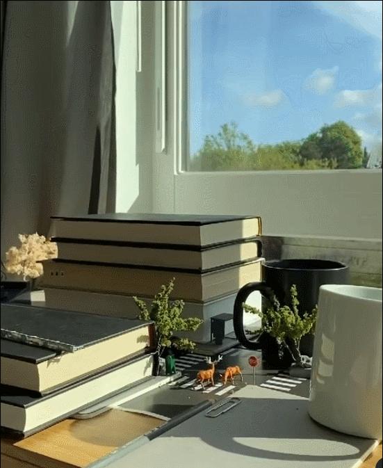 迷你版办公桌,森系书桌迷你世界