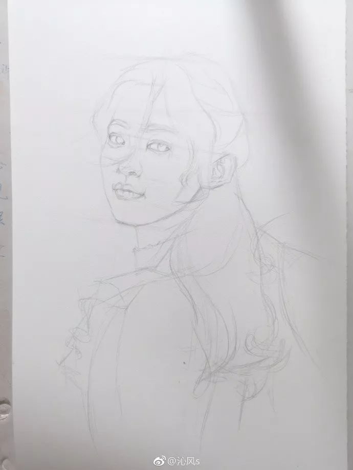 彩铅画美丽的山水画,彩铅画美人蝴蝶