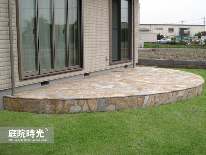 中式庭院古代老石板铺装,庭院铺装样式区域颜色搭配