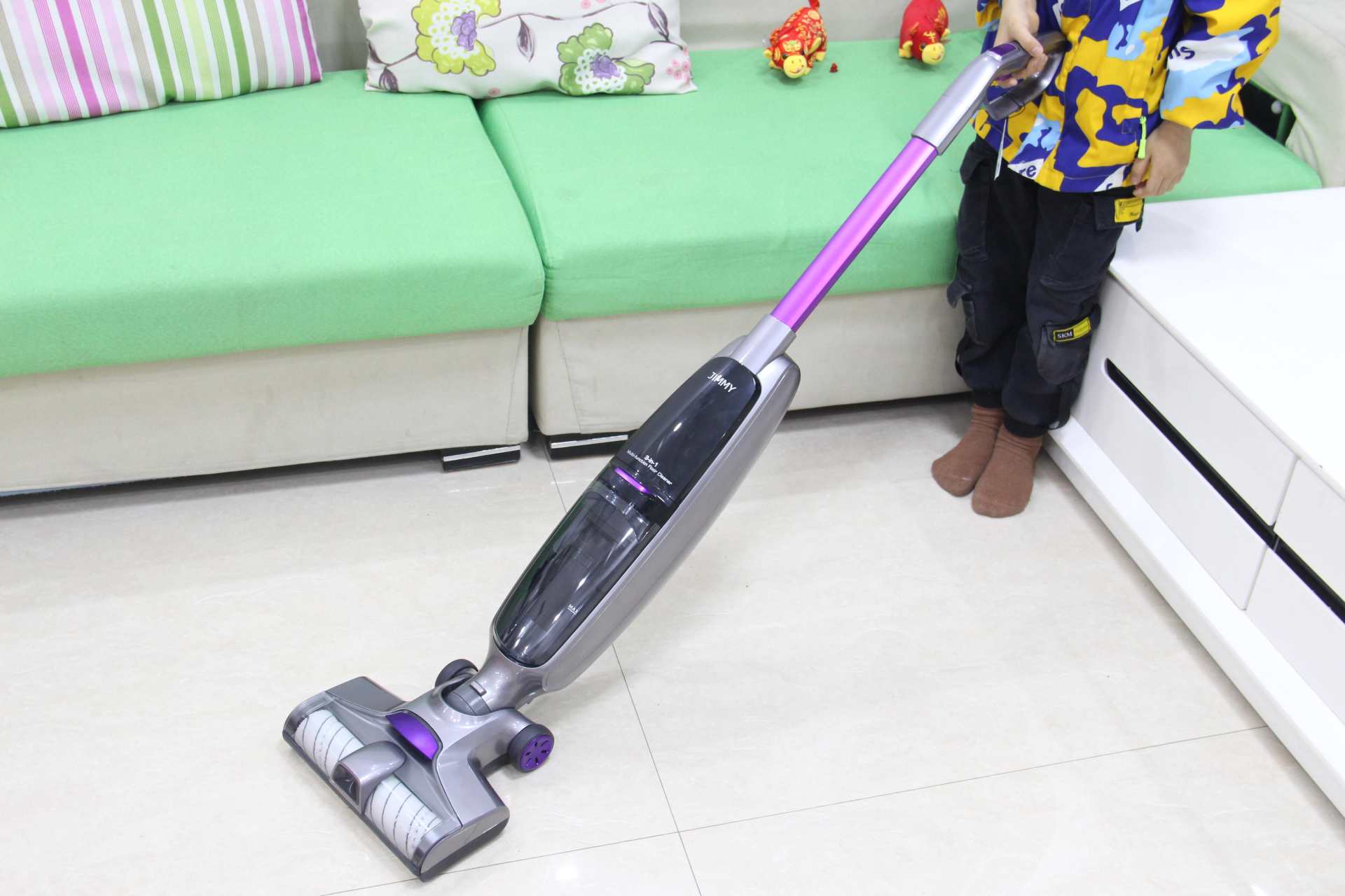 吉米洗地机x8怎么一键自清洁,吉米jimmy智能洗地机x8速干无线