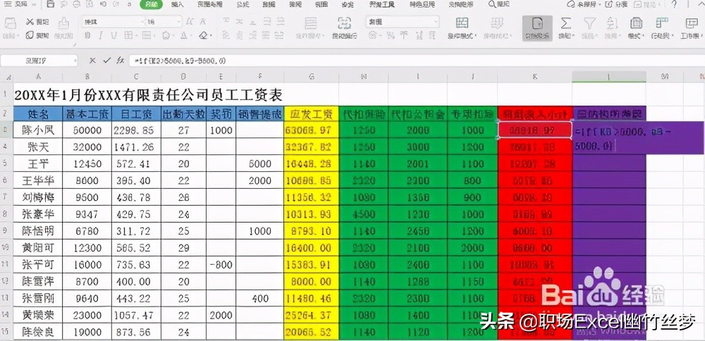 2021年excel工资表模板个税带公式,如何制作个税工资表