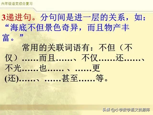 六年级语文总复习关联词专项练习,三年级上册语文关联词语专项练习