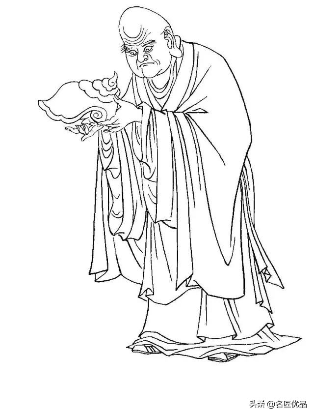 降龙罗汉白描图高清图片,降龙伏虎罗汉图白描