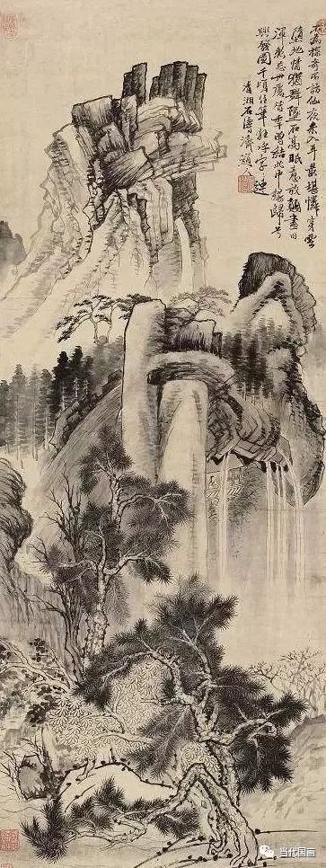 石涛山水画精品作品,石涛山水画高清大图临本