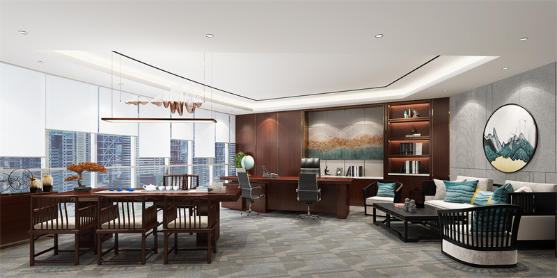 小户型办公室装修设计风格大全,现代轻奢董事长办公室装修效果图