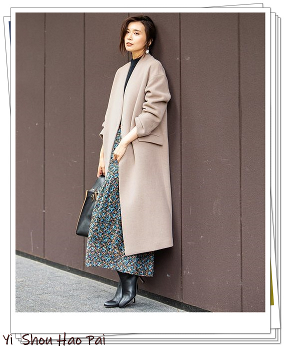 适合40岁女人的百搭大衣,白羊绒大衣穿搭40岁女士气质穿搭