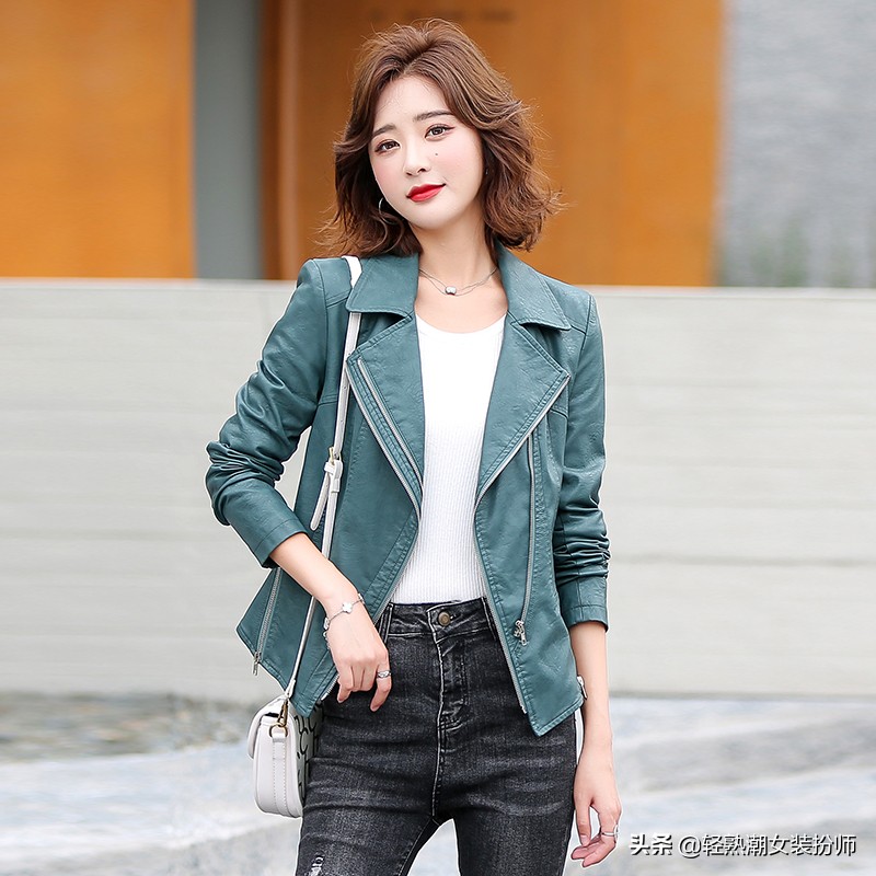 皮衣洋气外套搭配男生,时髦中长款皮衣外套怎么搭配好看