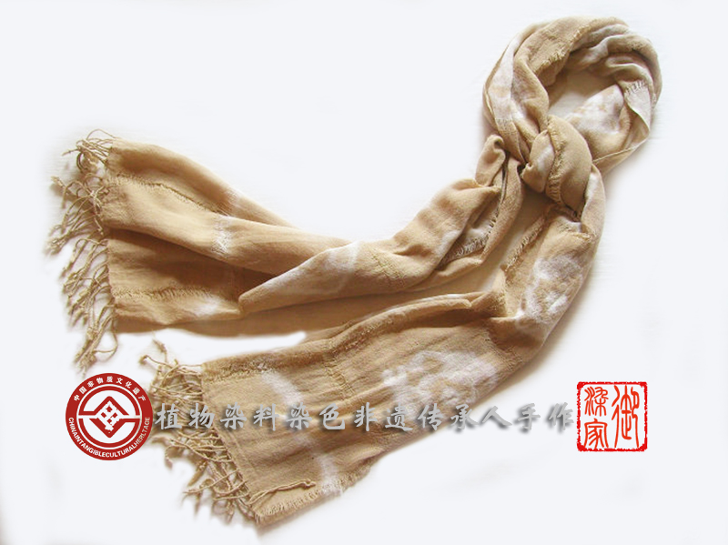 蜡染纯天然植物围巾,丝光棉彩色围巾