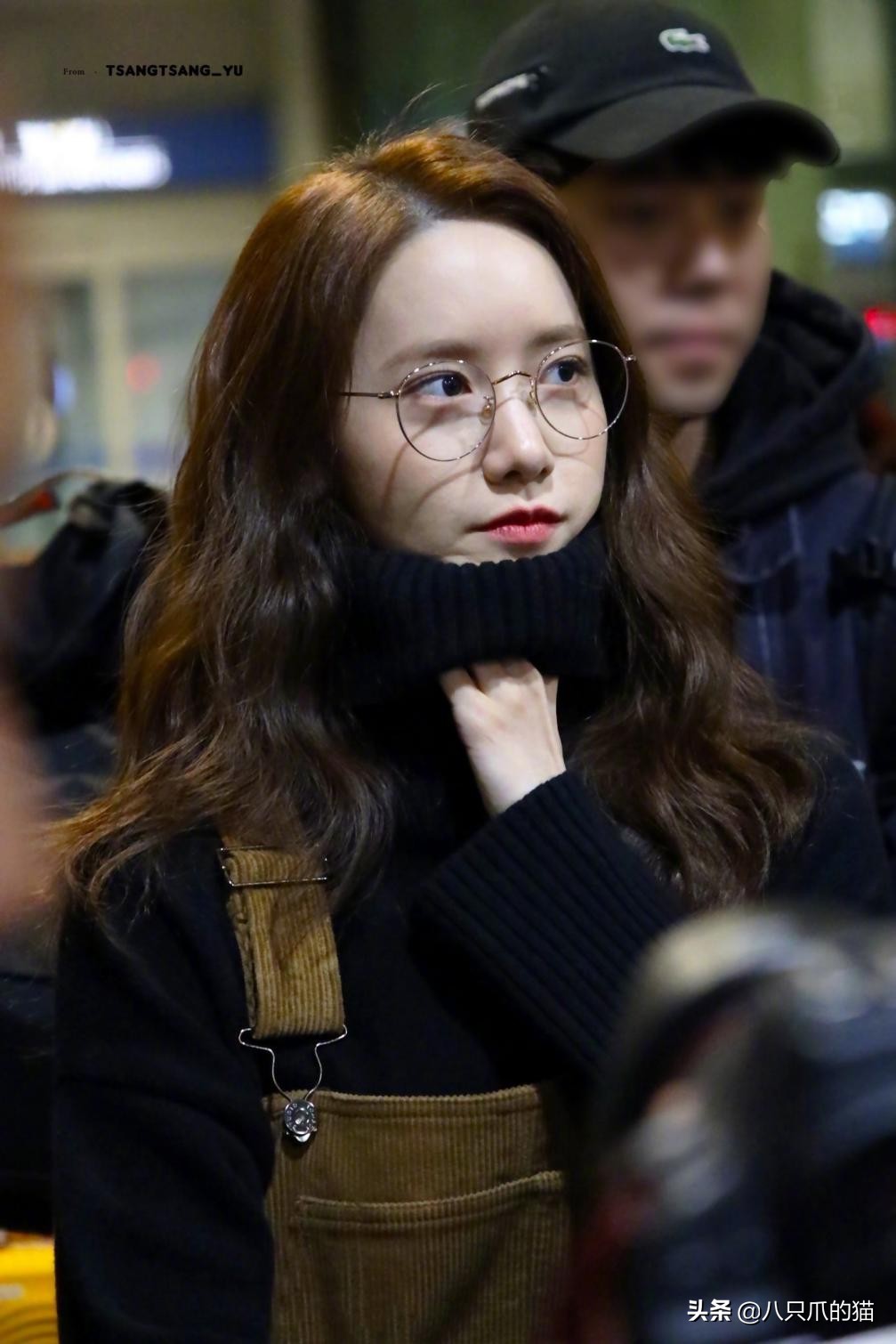 林允儿格子家居服,林允儿宅在家里