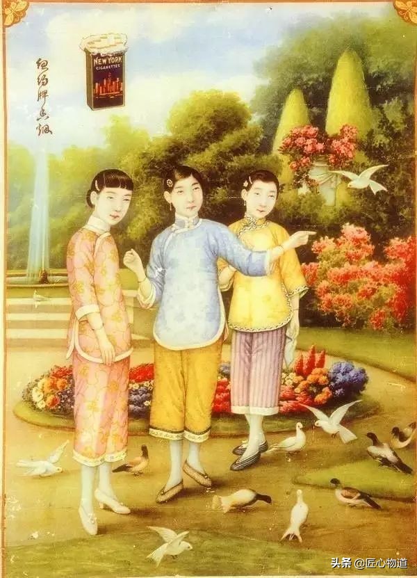 民国风--岁月里的民国香烟广告画都是大美女