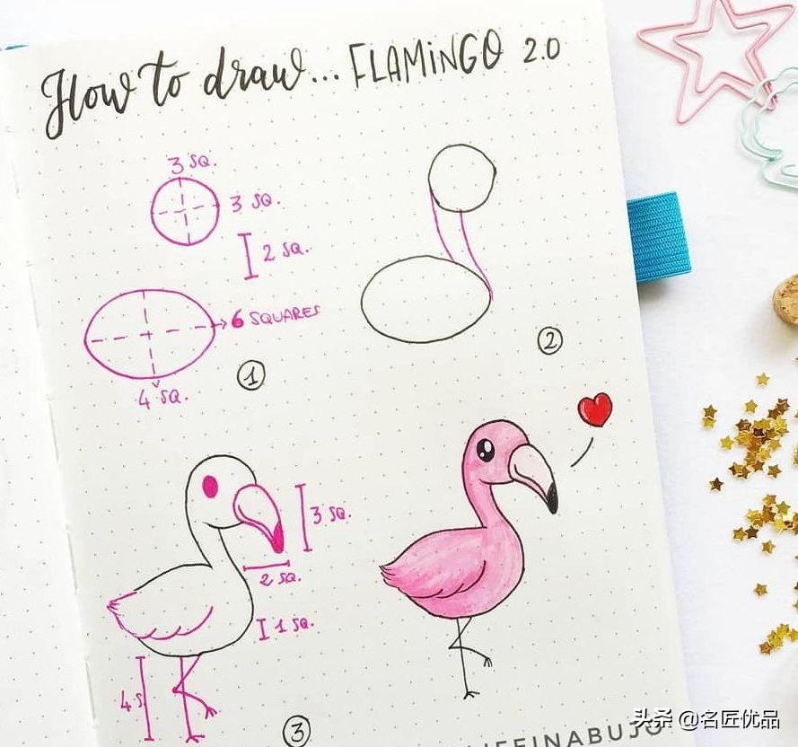 手帐简笔画可爱图案简单动物,手帐边框图案简笔画动物