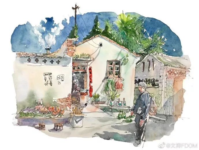 淡彩钢笔画技法,钢笔淡彩画基本知识