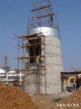 烟囱建设视频100米,100米烟囱美化施工现场
