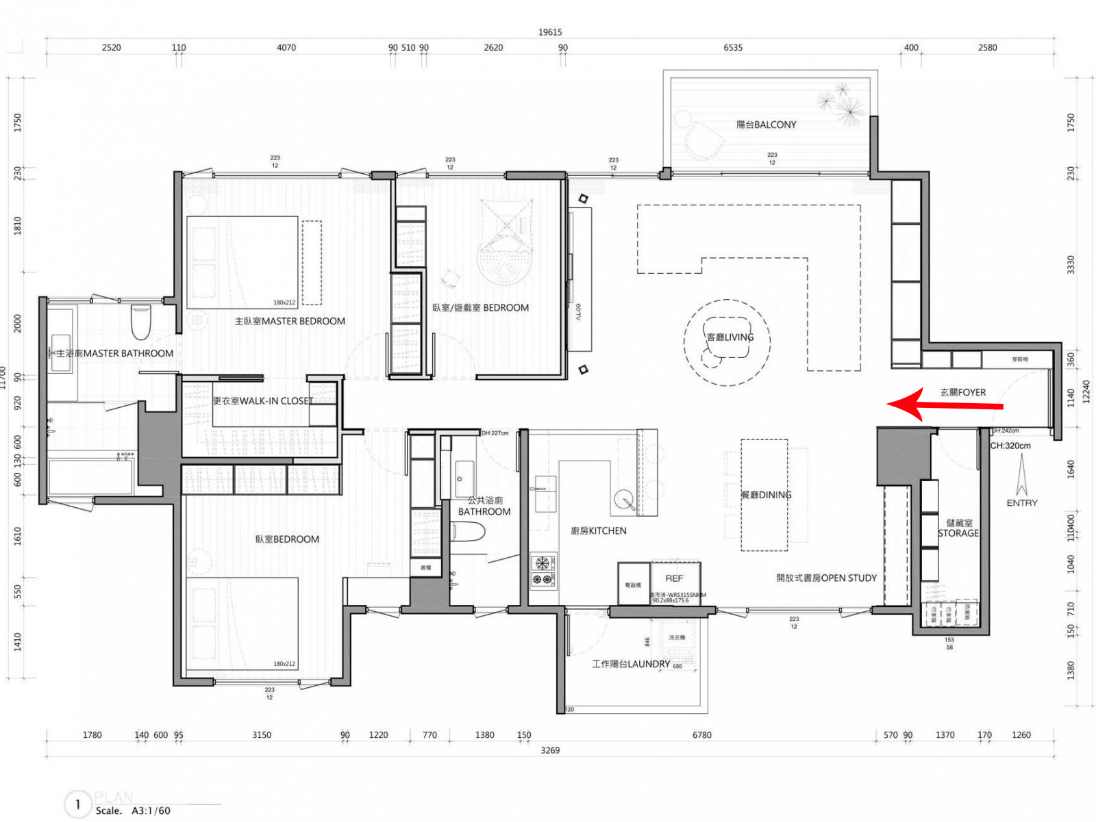 三房一厅的全屋定制柜子设计风格,三室两卫装修柜子效果图现代简约