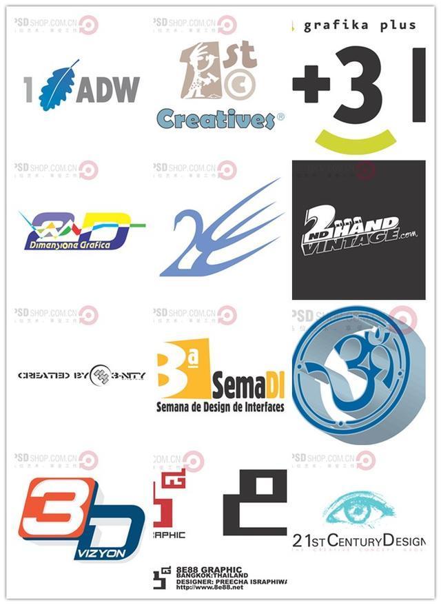 设计LOGO没灵感：免费送你100行业18888款logo素材AI+CDR+PSD格式