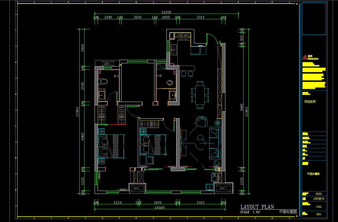 整套室内设计cad图素材,cad施工图立面图教程全过程