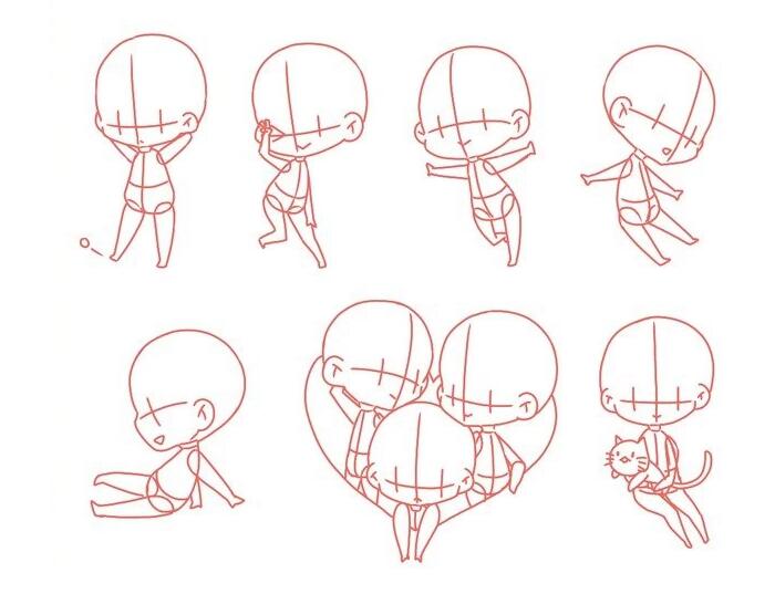 萌哒哒q版人物动态参考，收藏练习吧！