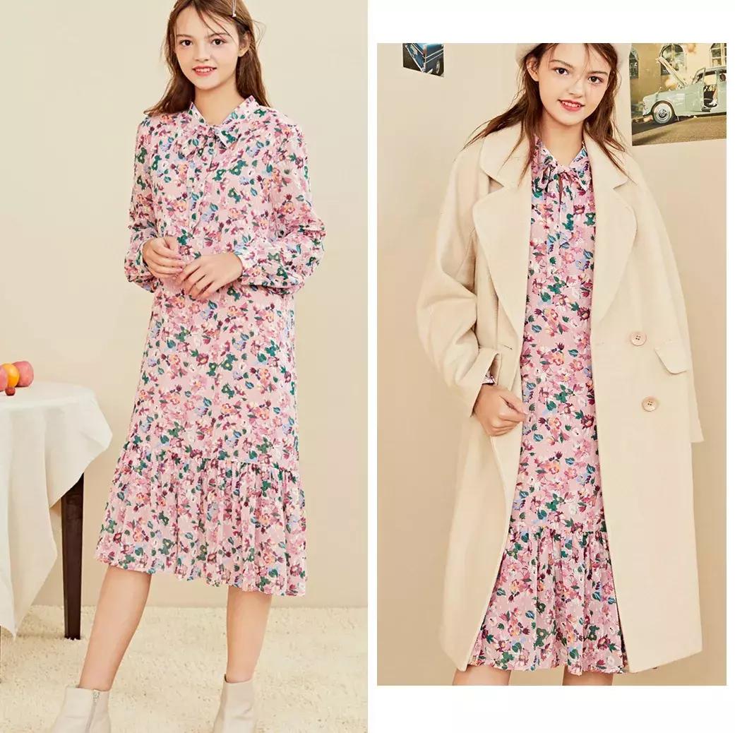 夏季初恋法式复古气质长裙,温柔风初恋系连衣裙冬季穿搭