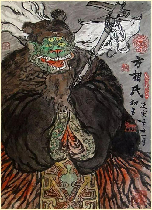 打鬼升仙方相氏：说好的执*扬戈**盾，怎么在四川变成了执斧操蛇？