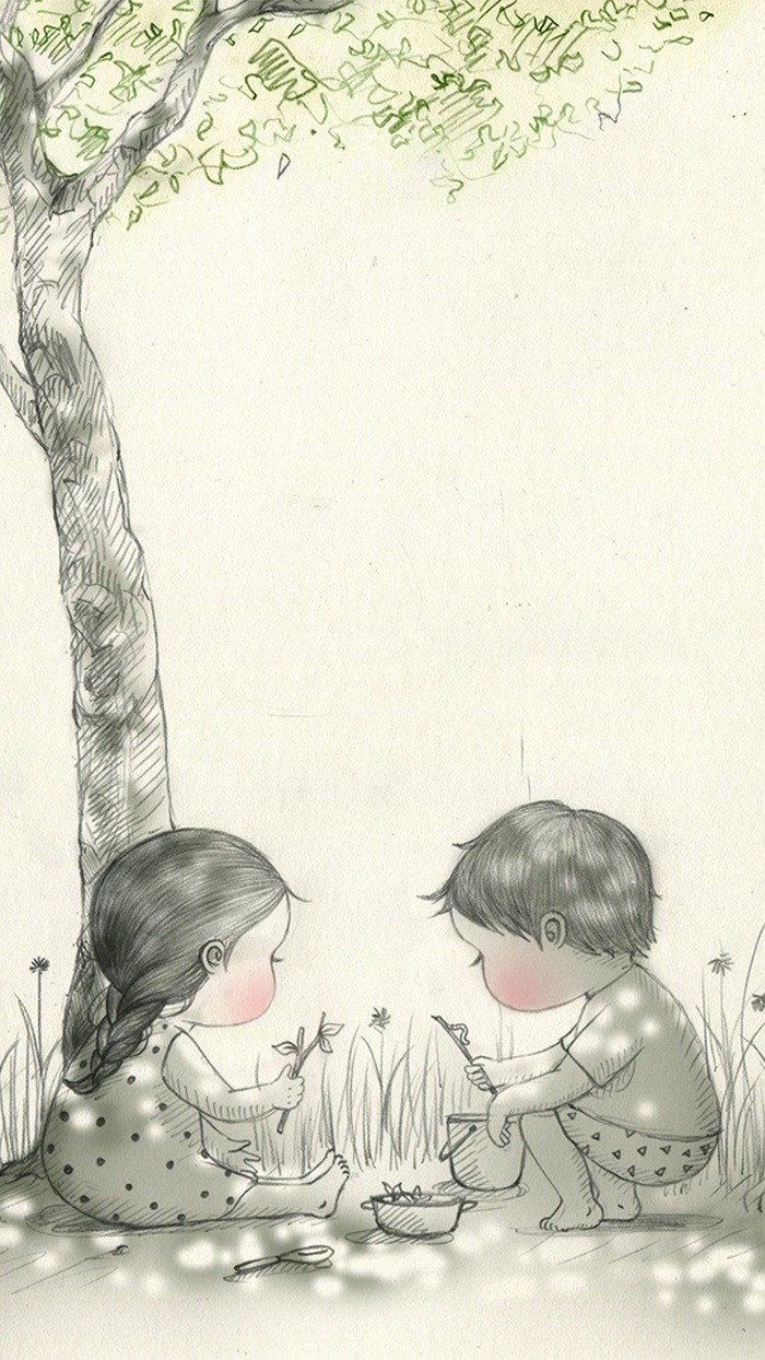 少女与兔子插画,兔子手绘创意插画