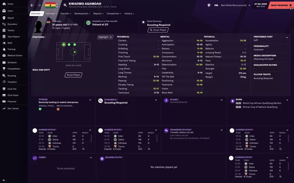 fm2021各位置最好用的球员,fm2021开档必签球员推荐