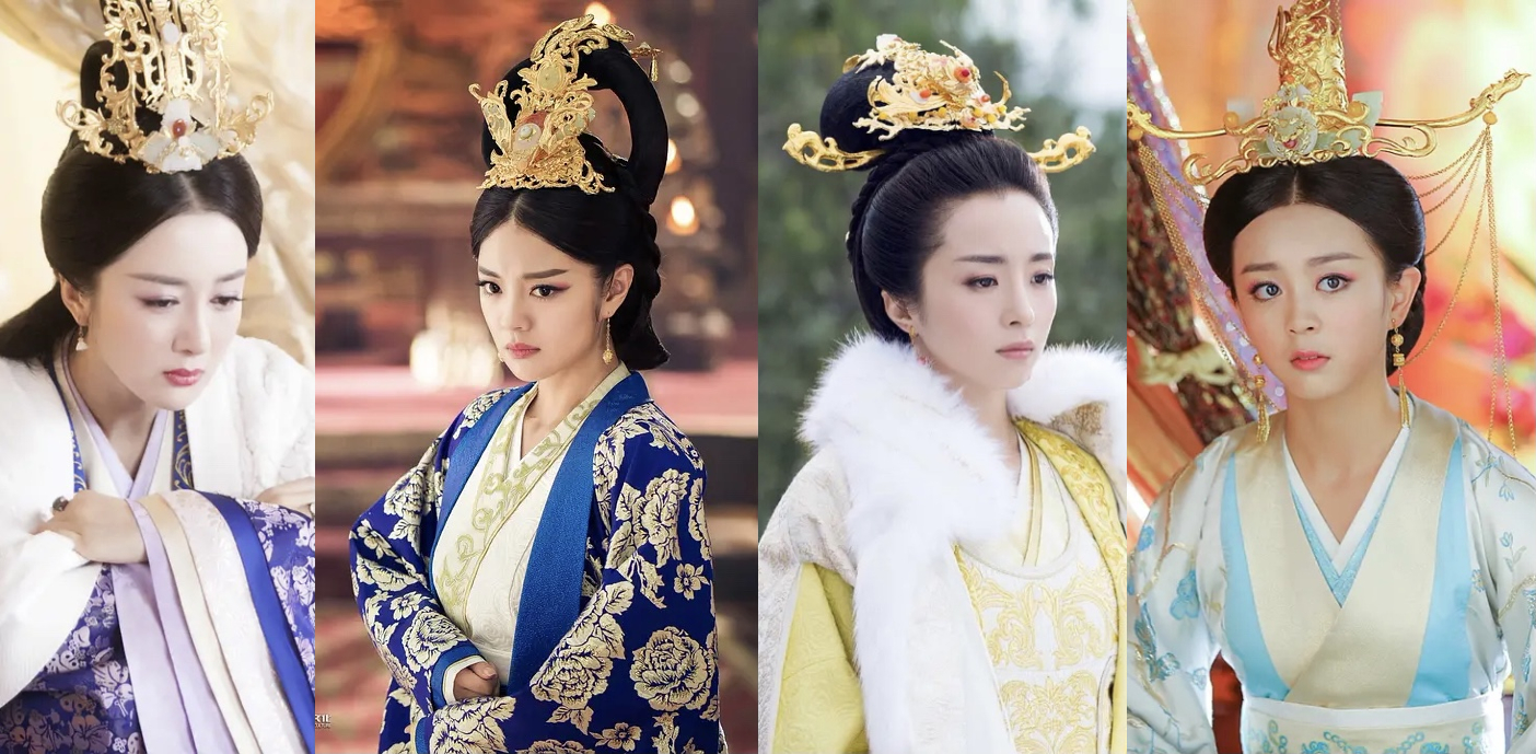 有齐刘海的古装编发,无刘海古装发型编发