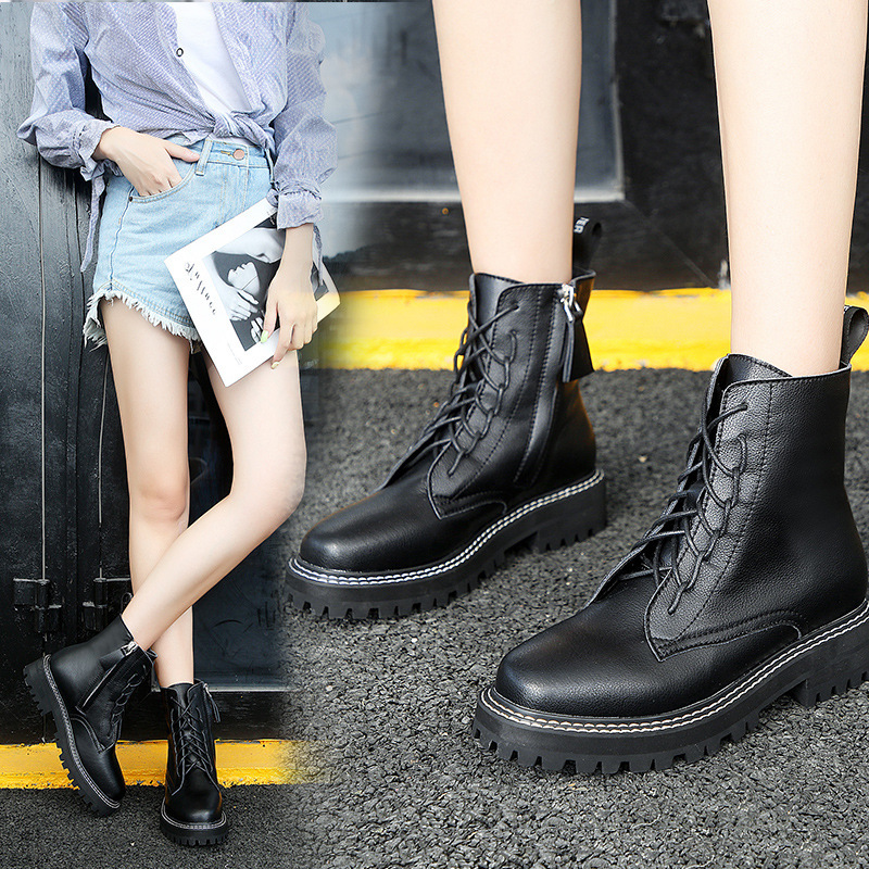 马丁靴这样穿既美又飒还显腿长,腿短腿粗的人冬天咋搭马丁靴
