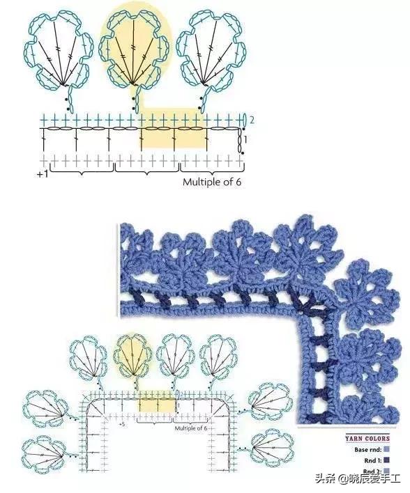 桌布花边钩织的教程,隔热垫餐桌垫钩针教程
