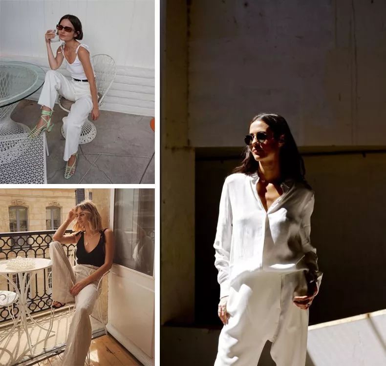 小白裤如此穿搭尽显高级感,夏季薄款纯白色八分小白裤女士