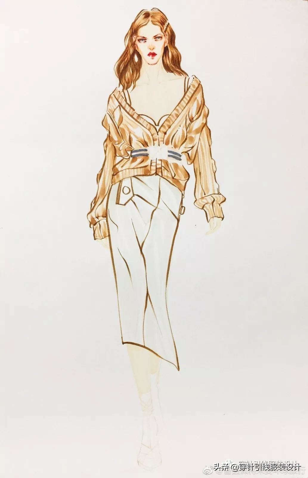 礼服服装效果图手绘,西装手绘服装效果图