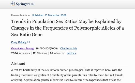 生男生女理论上是相等的吗,生女生男有什么科学依据