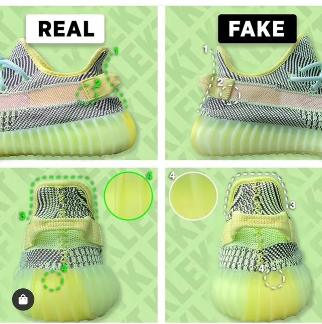 350黑天使椰子鞋真假对比,椰子350白黄变色真假对比