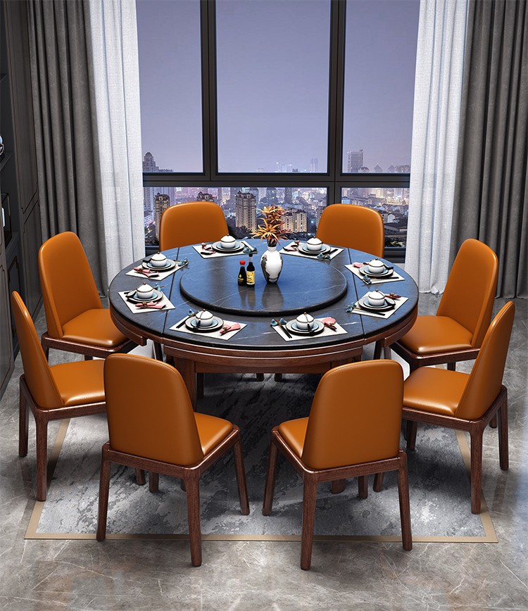 “新中式”伸缩实木餐桌一出,大圆桌过时了!整洁美观,太机智了