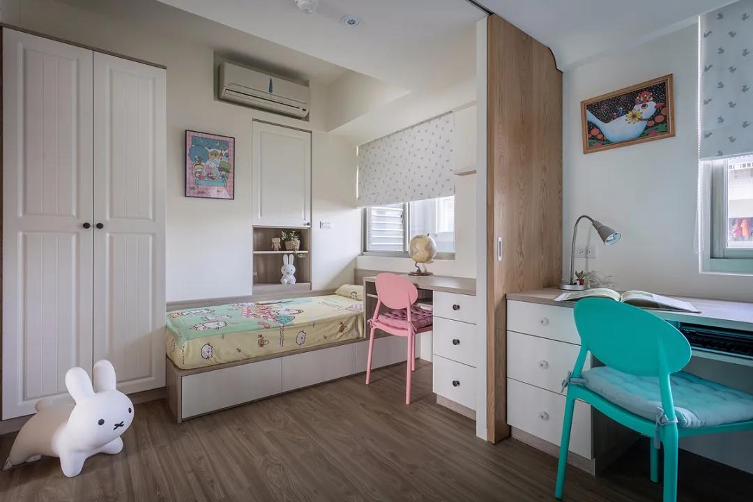 淡雅日式搭配童趣北欧风！89.3平米自然木质调家庭住宅