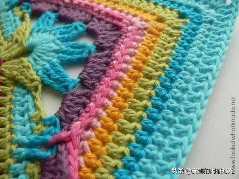 曼陀罗毯子编织教程,苏菲花园曼陀罗毯子钩法高清图解