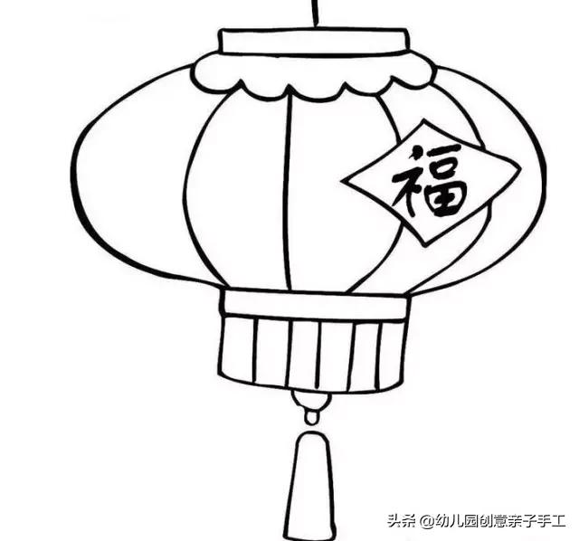 元旦灯笼边框简笔画大全简单漂亮,元旦简笔画灯笼的画法