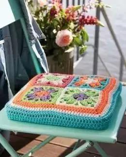 钩针汽车坐垫的编织教程,方形椅子坐垫钩针教程