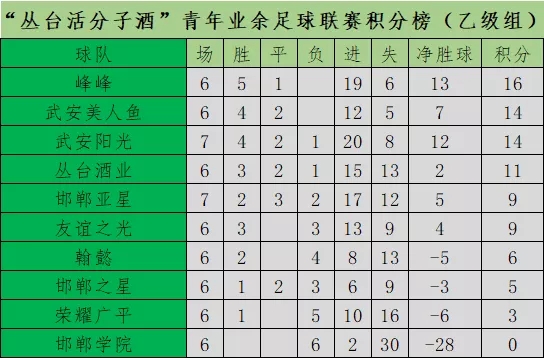2019年邯郸市“丛台活分子酒”青年业余足球联赛第七轮战罢