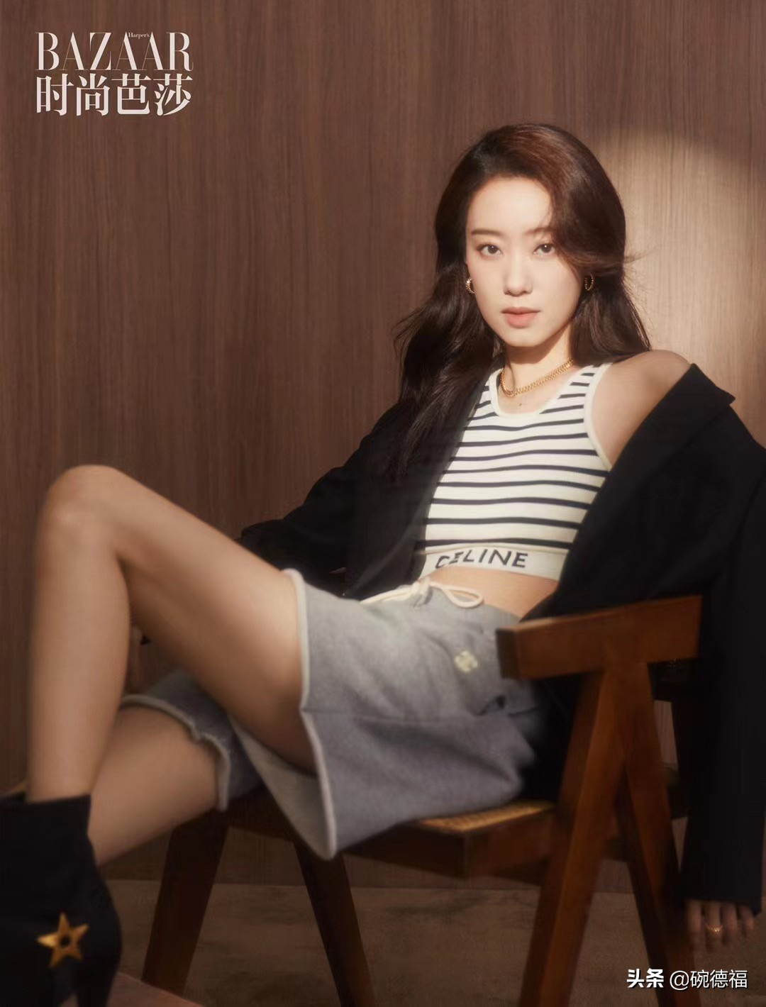 张小斐时尚芭莎红毯造型,张小斐吊带连衣裙时尚芭莎