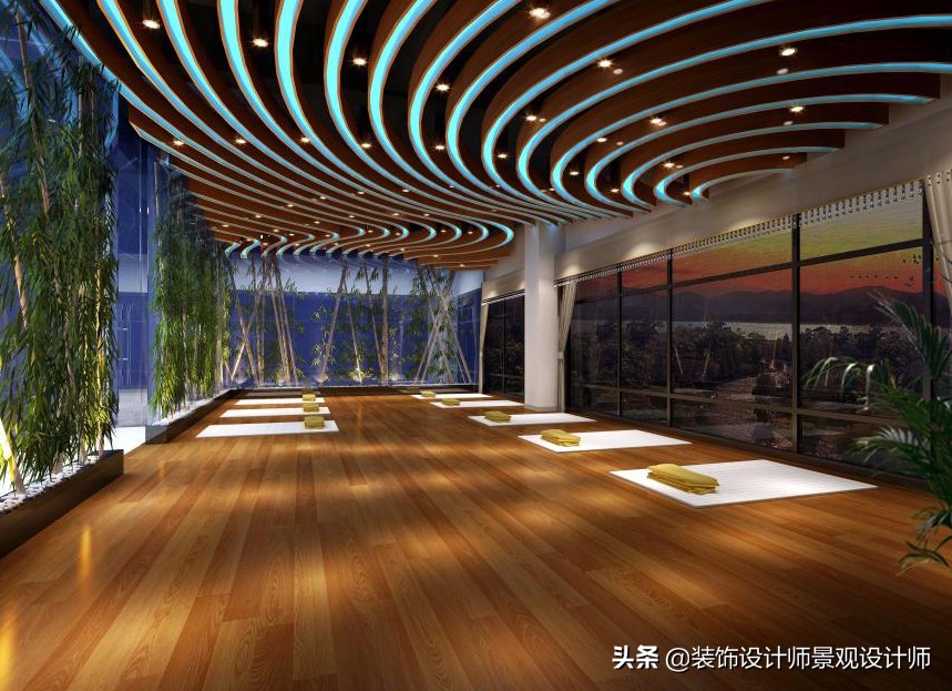 公司健身房设计效果图,书房健身房二合一设计效果图