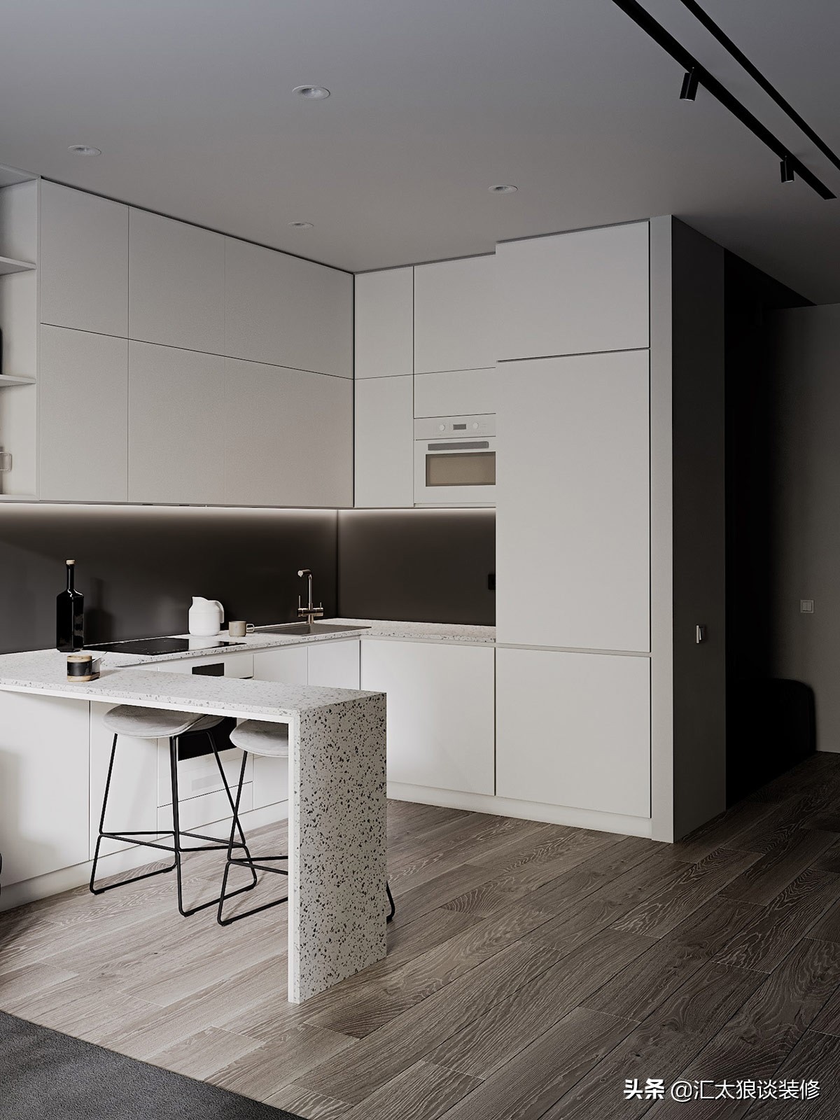 黑白灰的简约空间时尚不过时装修,75平黑白灰简约风
