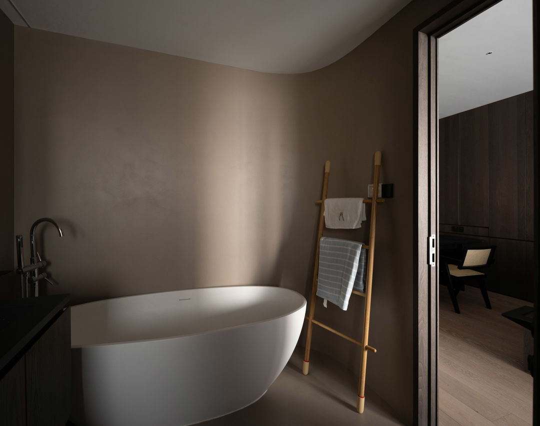 90平米两室一厅浅黑胡桃装修图,小户型现代简约胡桃木色