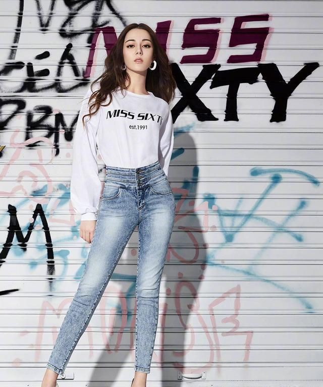 迪丽热巴穿搭高腰裤,学习迪丽热巴的穿搭urban裤