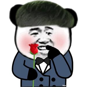 熊猫头表情包我要喝橙汁了,熊猫头拿着猫头表情包