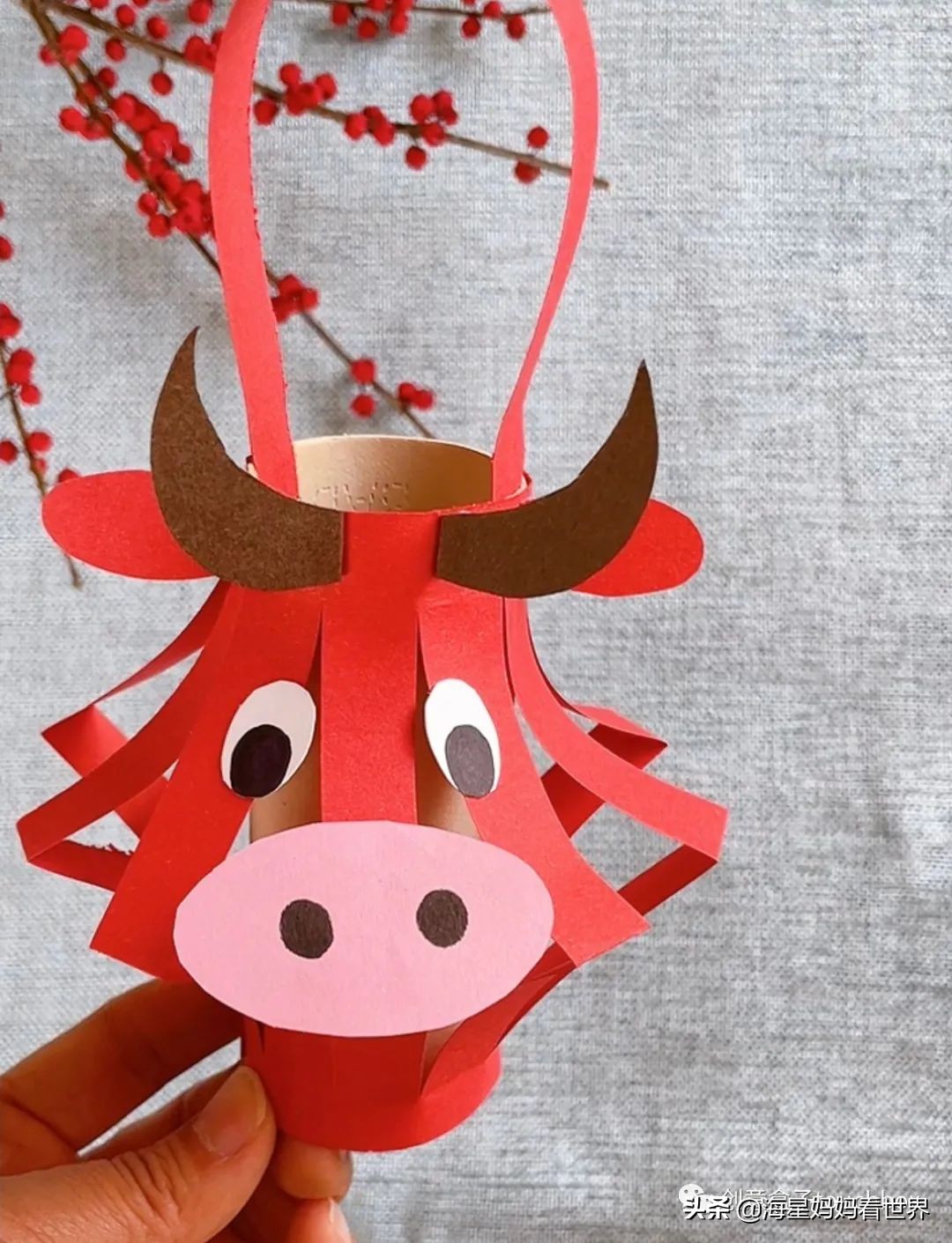 春节到，超可爱的牛卡片、牛灯笼、纸筒牛开心玩起来
