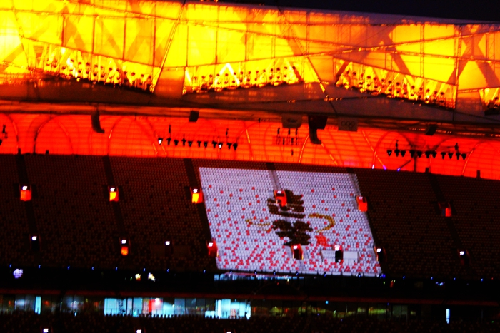 国家奥体中心灯光秀,鸟巢朝阳灯光节