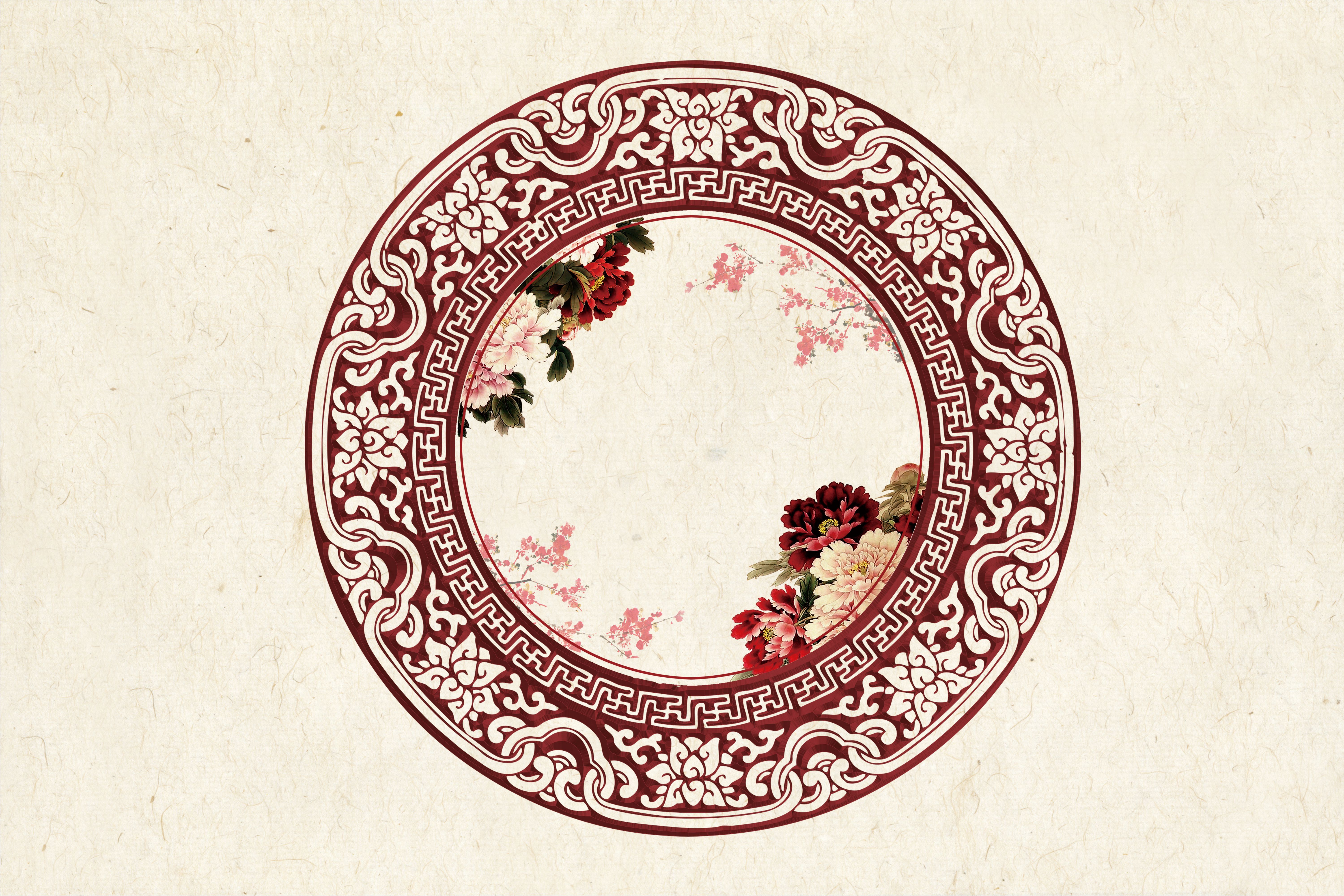 中国风工笔画素材图片,工笔画白描中国风