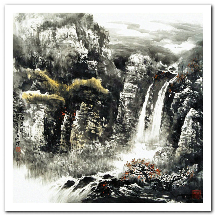 溪山国画山水画,郭金标山水画大全